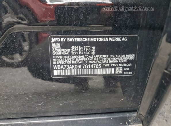 WBA73AK06L7G14765 2020 BMW 2 SERIES Black Շարժիչի բաժամունքի տեսք