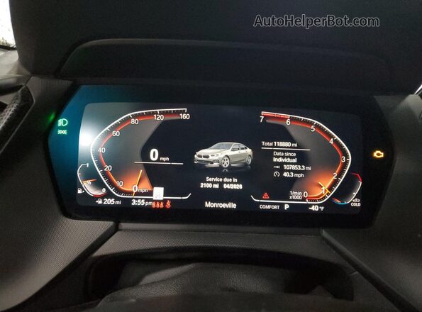 WBA73AK06N7K44613 2022 BMW 2 SERIES Gray ხელსაწყოთა პანელის ხედი