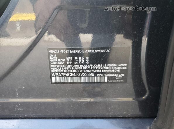 WBA7E4C54JGV23896 2018 BMW 7 SERIES Gray Вид підкапотного простору