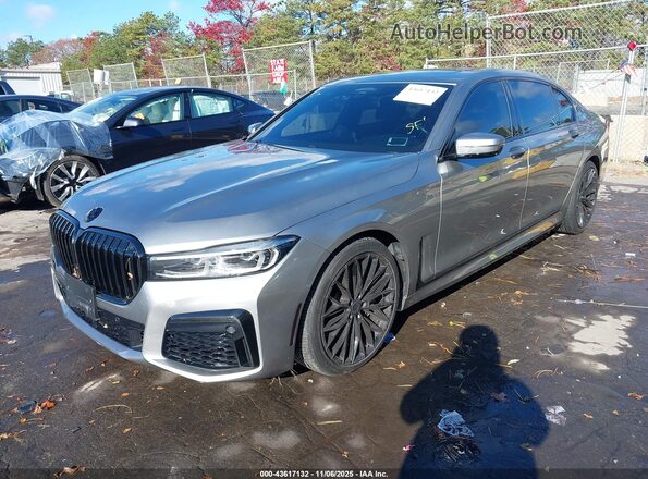 WBA7U2C04MCG46866 2021 BMW 7 SERIES Gray წინა მარცხენა ხედი სამი მეოთხედიდან