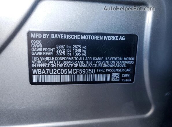 WBA7U2C05MCF59350 2021 BMW 7 SERIES Gray Շարժիչի բաժամունքի տեսք