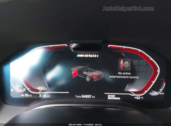 WBAFY4C54KBX39751 2019 BMW M8 White Вид задніх сидінь