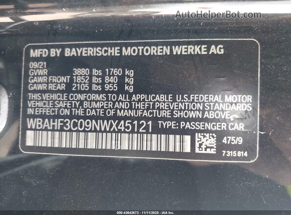 WBAHF3C09NWX45121 2022 BMW Z4 Black Engine compartment view
