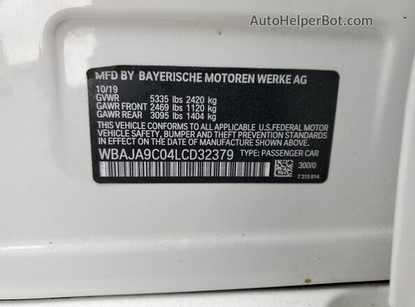 WBAJA9C04LCD32379 2020 BMW 5 SERIES White Շարժիչի բաժամունքի տեսք