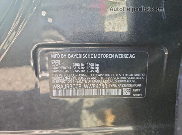WBAJR3C08LWW84740 2020 BMW 5 SERIES Black Engine compartment view