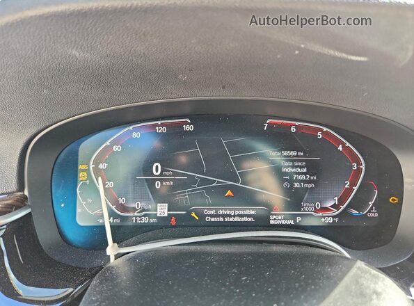 WBAJR3C08LWW84740 2020 BMW 5 SERIES Black Instrument cluster view