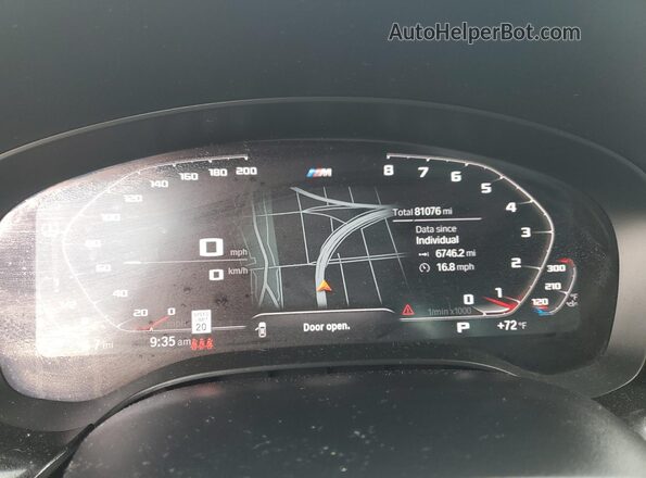 WBAJS7C00LCD18805 2020 BMW M5 White Вид щитка приладів