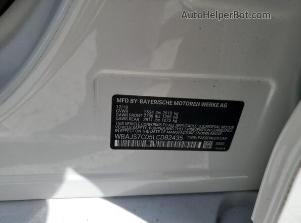 WBAJS7C05LCD82435 2020 BMW M5 White Вид підкапотного простору