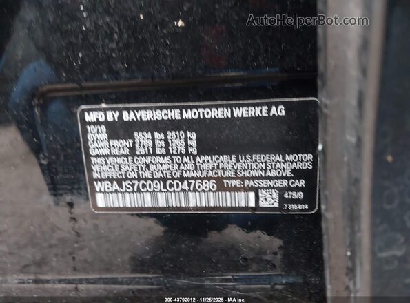 WBAJS7C09LCD47686 2020 BMW 5 SERIES Black Widok komory silnika