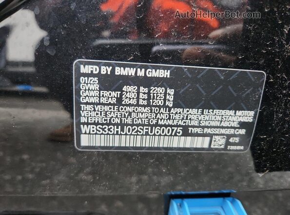 WBS33HJ02SFU60075 2025 BMW M3 Black 