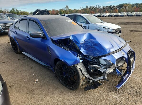 WBS43AY01NFN15752 2022 BMW M3 Blue Przód prawy