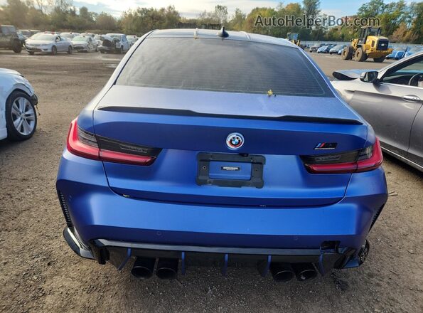 WBS43AY01NFN15752 2022 BMW M3 Blue Widok z tyłu