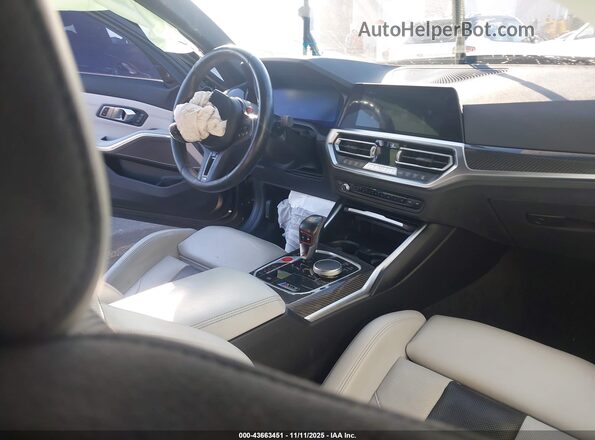 WBS43AY03NFL78796 2022 BMW M3 Black Вид салону спереду