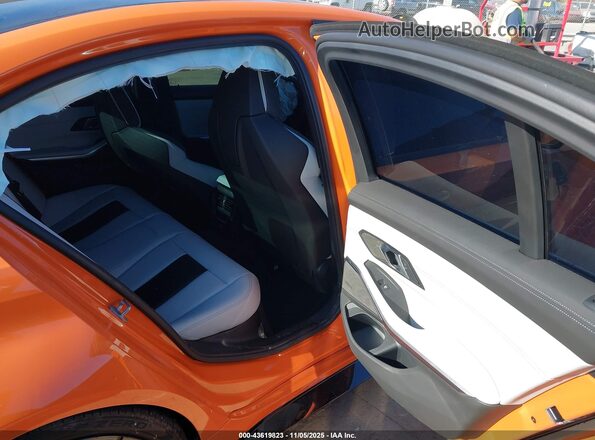 WBS43AY05RFT14359 2024 BMW M3 Orange VIN კოდის სტიკერის ხედი
