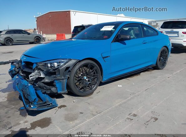 WBS4Y9C08LFJ09312 2020 BMW M4 Turquoise Առջևի ձախ երեք քառորդ տեսարան