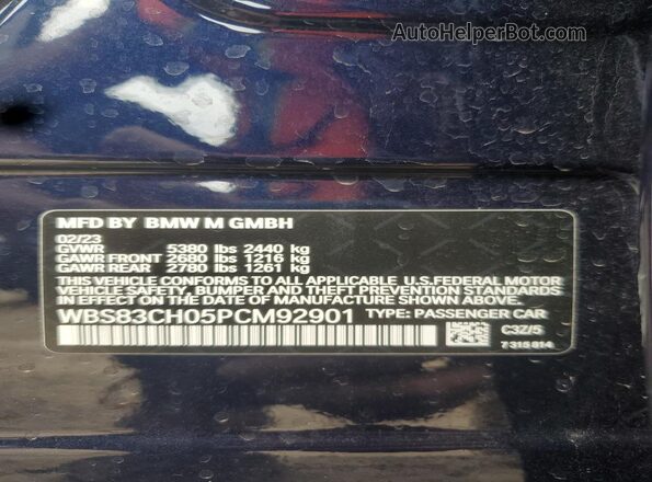 WBS83CH05PCM92901 2023 BMW M5 Синий Вид подкапотного пространства