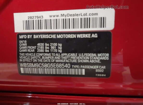 WBS8M9C58G5E68540 2016 BMW M3 Orange 