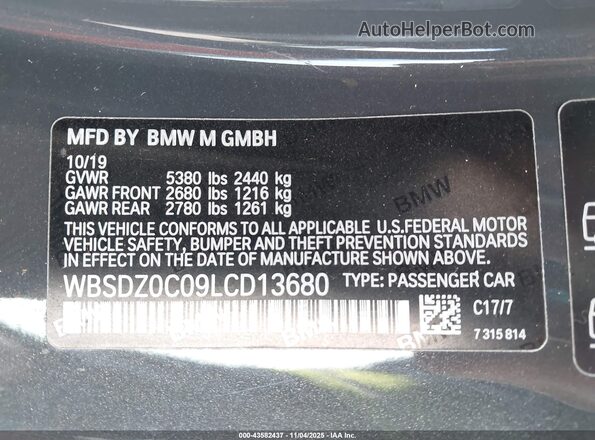 WBSDZ0C09LCD13680 2020 BMW M8 Серый Вид подкапотного пространства