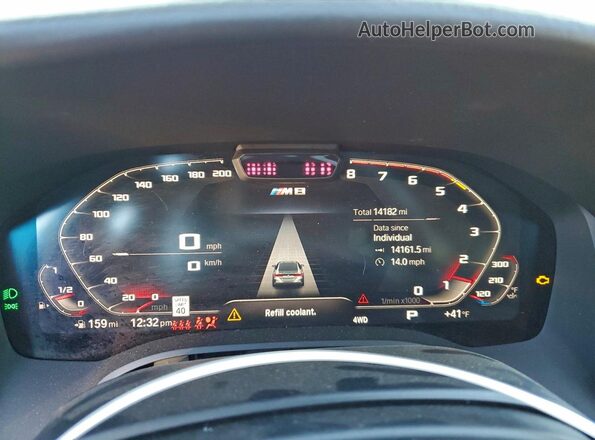 WBSGV0C03NCH16601 2022 BMW M8 Gray Instrument cluster view