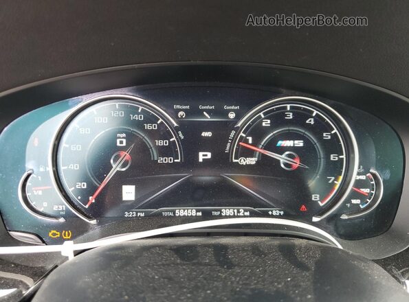 WBSJF0C58KB285895 2019 BMW M5 Charcoal ხელსაწყოთა პანელის ხედი