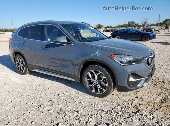 WBXJG7C07M5T52377 2021 BMW X1 Синий Передняя правая четверть