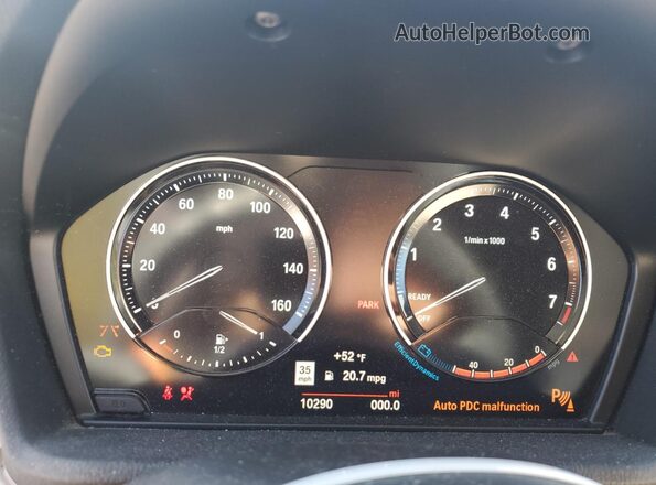 WBXJG9C06N5V09636 2022 BMW X1 Gold Widok zestawu wskaźników
