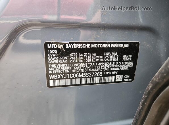 WBXYJ1C06M5S37265 2021 BMW X2 Blue ძრავის განყოფილების ხედი