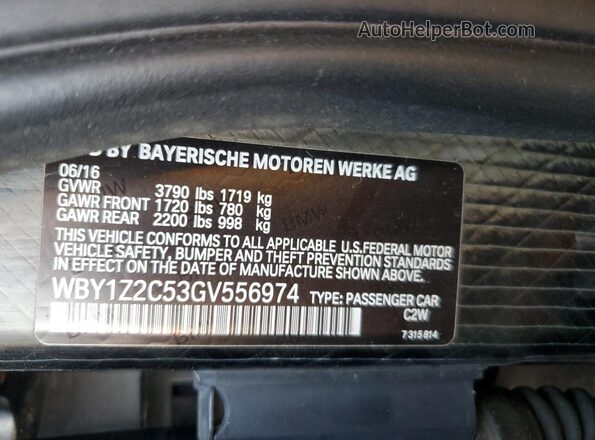 WBY1Z2C53GV556974 2016 BMW I3 Black ძრავის განყოფილების ხედი