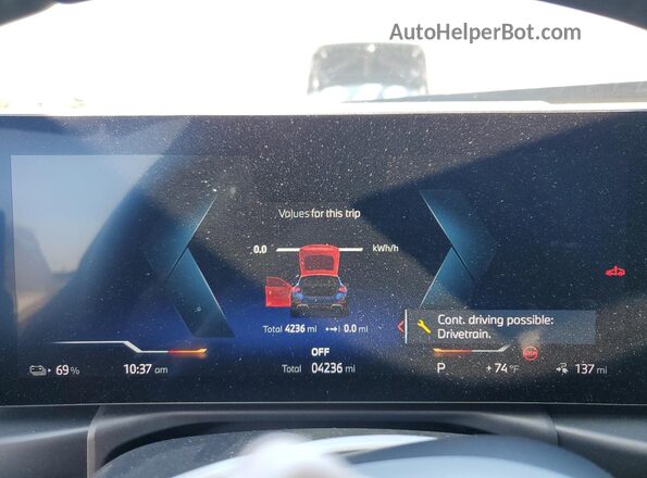 WBY23HD04SFU02272 2025 BMW I4 Blue Vista del cuadro de instrumentos
