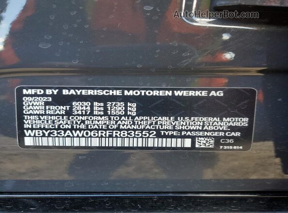 WBY33AW06RFR83552 2024 BMW I4 Gray 