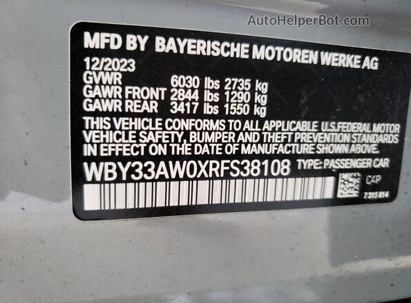 WBY33AW0XRFS38108 2024 BMW I4 Gray 