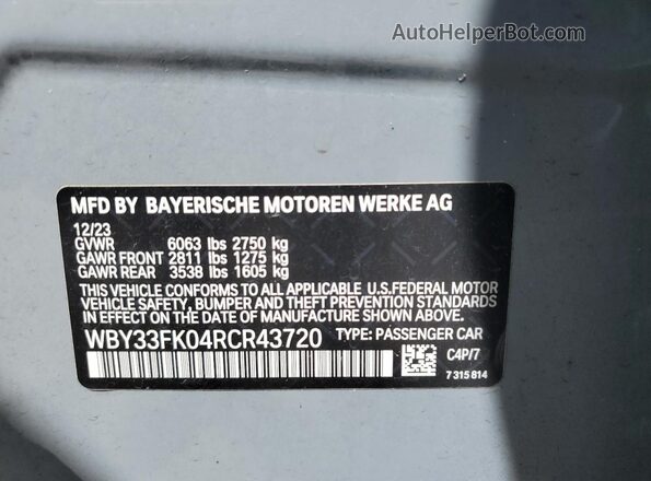 WBY33FK04RCR43720 2024 BMW OTHER Silver Widok komory silnika