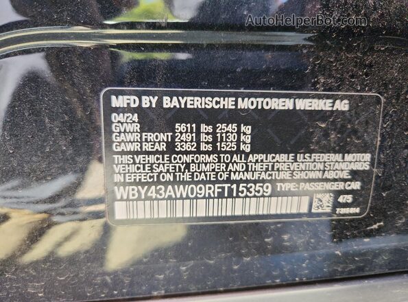 WBY43AW09RFT15359 2024 BMW I4 Charcoal Vista del compartimento del motor