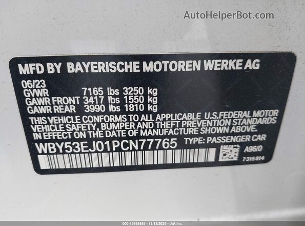 WBY53EJ01PCN77765 2023 BMW OTHER Белый Вид подкапотного пространства