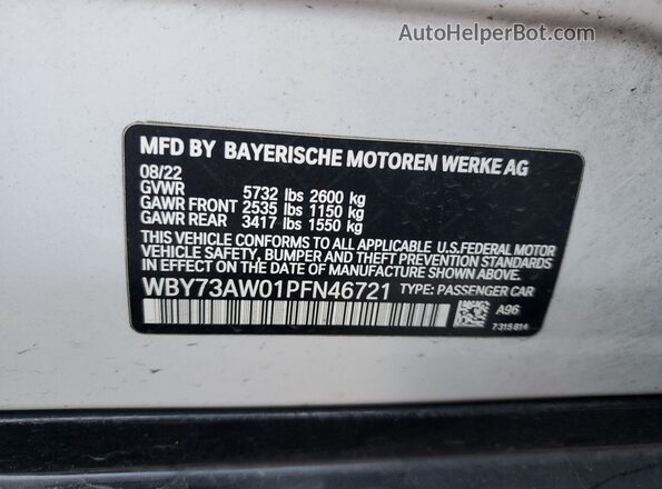 WBY73AW01PFN46721 2023 BMW I4 White ძრავის განყოფილების ხედი