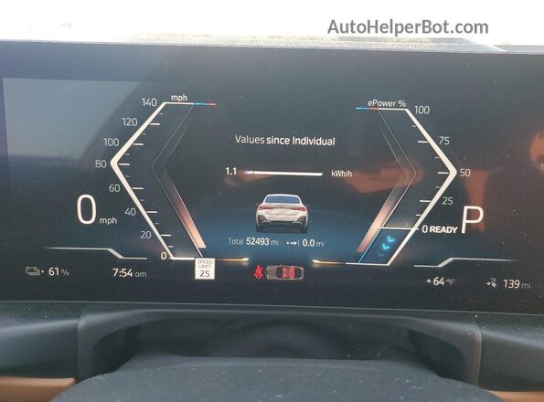 WBY73AW01PFN46721 2023 BMW I4 White ხელსაწყოთა პანელის ხედი