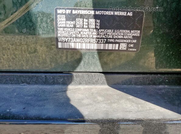 WBY73AW02RFR57337 2024 BMW I4 Green Widok naklejki z numerem VIN