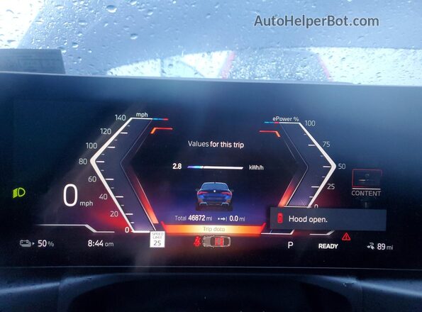 WBY73AW05NFN20880 2022 BMW I4 Blue Instrument cluster view