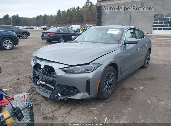 WBY73AW08PFR45352 2023 BMW I4 Gray Առջևի ձախ երեք քառորդ տեսարան