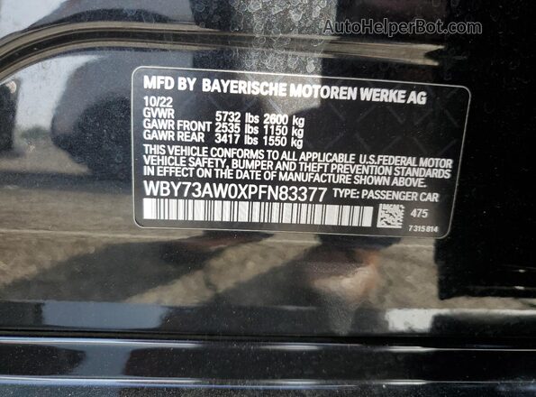 WBY73AW0XPFN83377 2023 BMW I4 Black Вид підкапотного простору