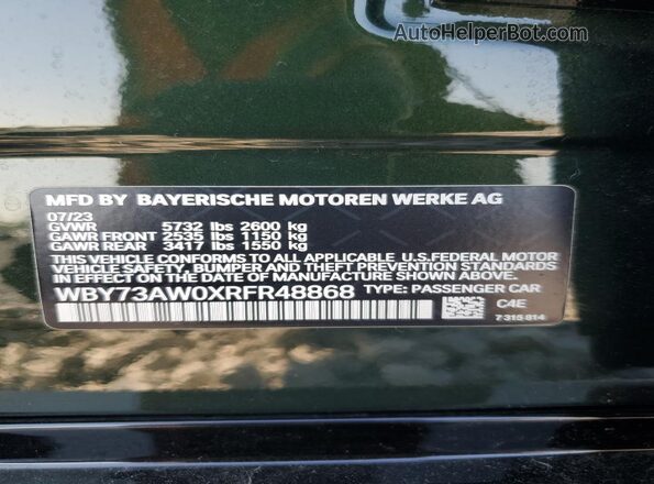 WBY73AW0XRFR48868 2024 BMW I4 Зеленый Вид подкапотного пространства