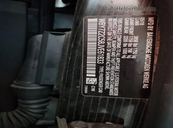 WBY7Z2C58JVE61833 2018 BMW I3 Blue Engine compartment view