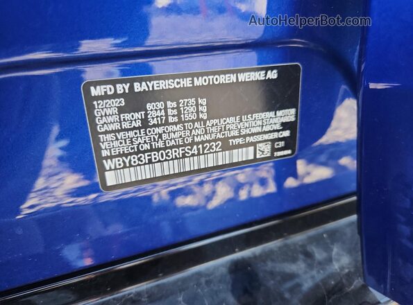 WBY83FB03RFS41232 2024 BMW I4 Blue 