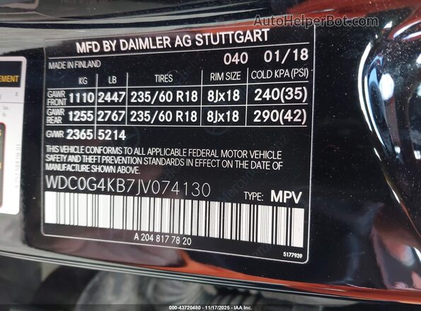 WDC0G4KB7JV074130 2018 MERCEDES-BENZ GLC 300 Black 