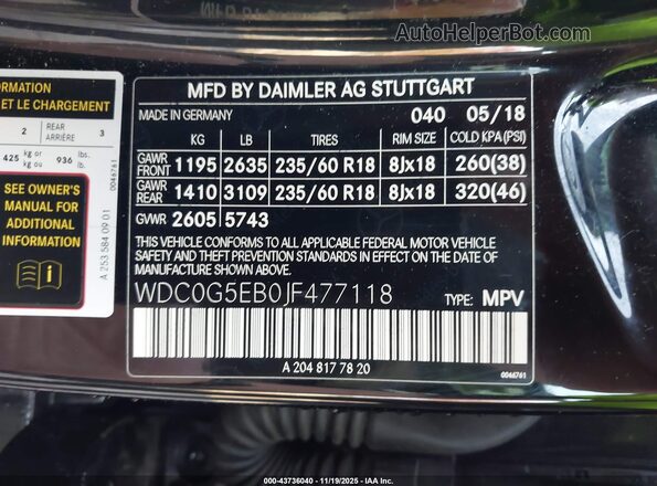 WDC0G5EB0JF477118 2018 MERCEDES-BENZ GLC 350E Black Vista del compartimento del motor