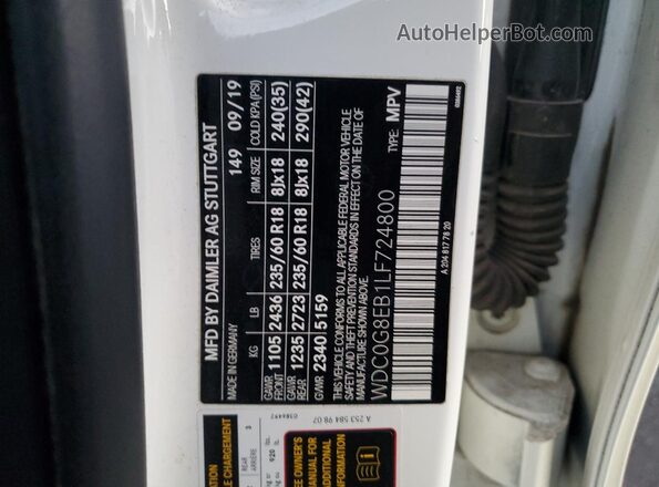 WDC0G8EB1LF724800 2020 MERCEDES-BENZ GLC-CLASS White Engine compartment view