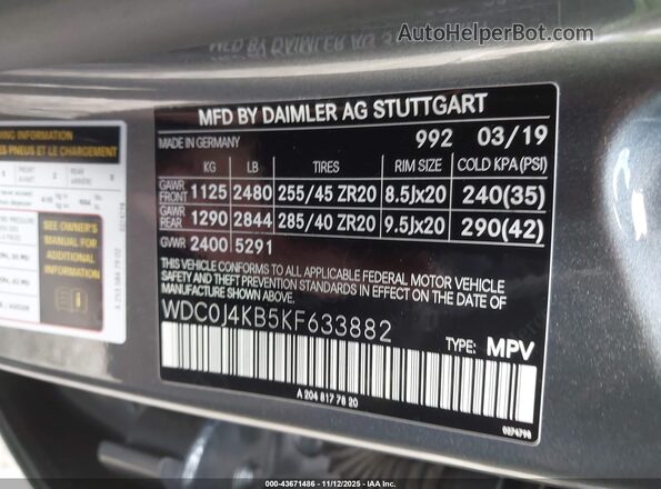 WDC0J4KB5KF633882 2019 MERCEDES-BENZ GLC 300 COUPE Gray ძრავის განყოფილების ხედი