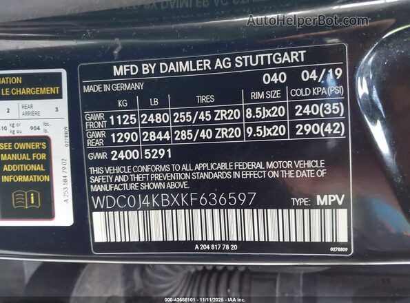 WDC0J4KBXKF636597 2019 MERCEDES-BENZ GLC 300 COUPE Black ძრავის განყოფილების ხედი
