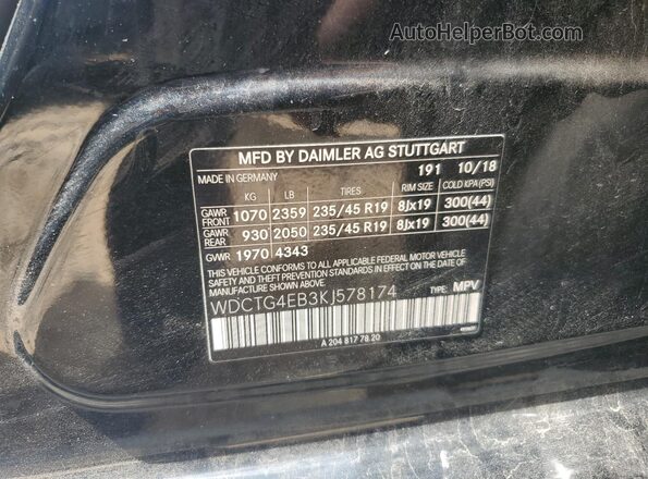 WDCTG4EB3KJ578174 2019 MERCEDES-BENZ GLA Black Շարժիչի բաժամունքի տեսք