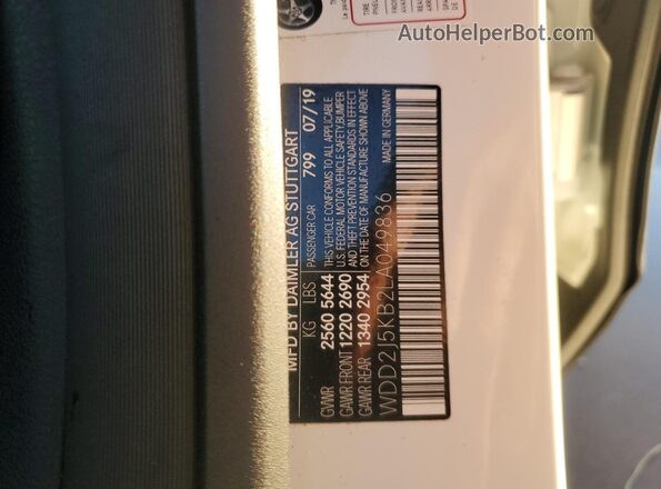 WDD2J5KB2LA049836 2020 MERCEDES-BENZ CLS-CLASS White Engine compartment view